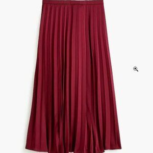 J. Crew Pleated Burgundy Midi Skirt